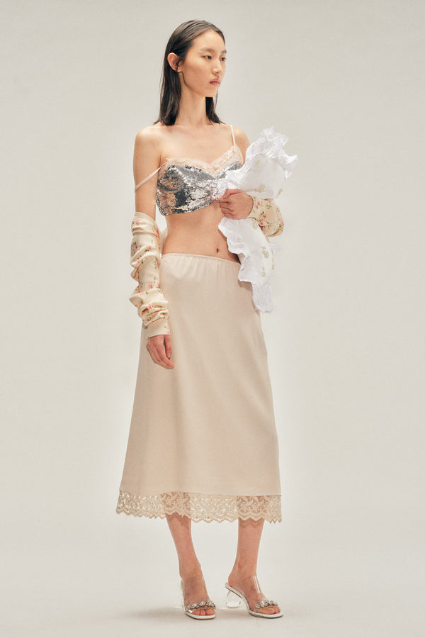 Simone Rocha Lace Trim Negligee Skirt