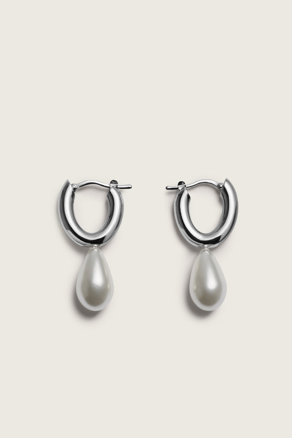 simone rocha Pearl Hoop Earrings