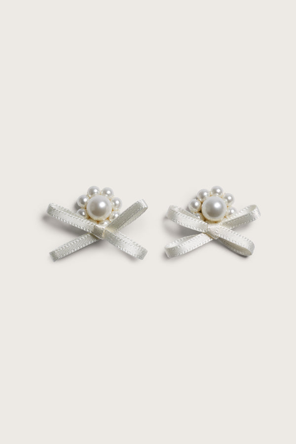 simone rocha Petite Bow Daisy Stud Earrings