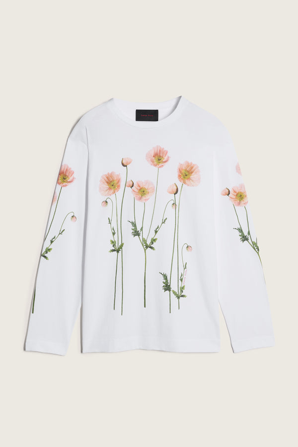 simone rocha Poppy Field Print Long Sleeve T-Shirt