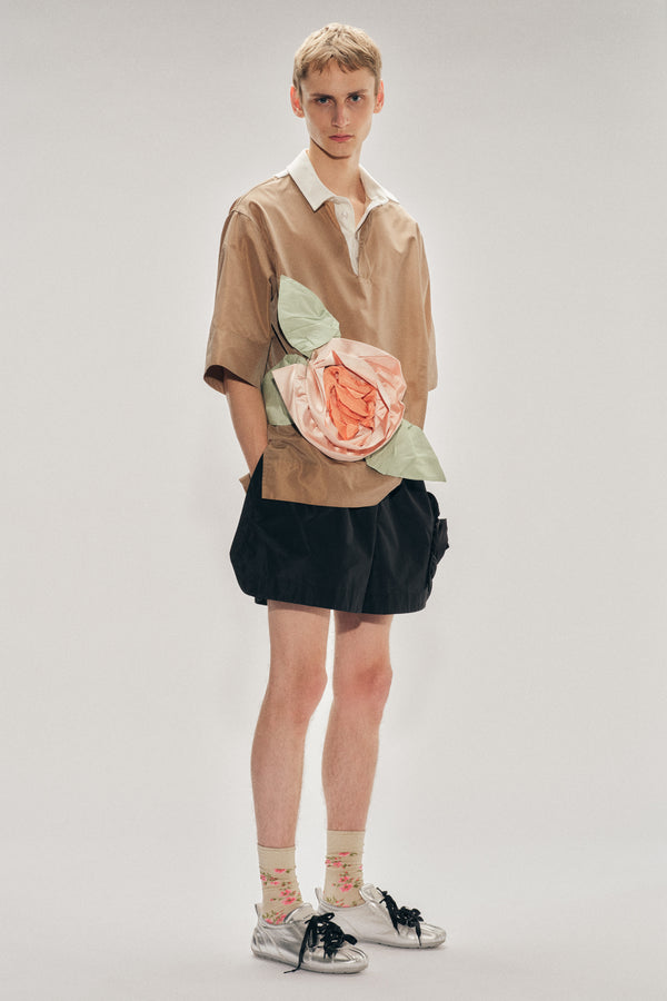 Simone Rocha Pressed Rosette Split-Hem Shorts