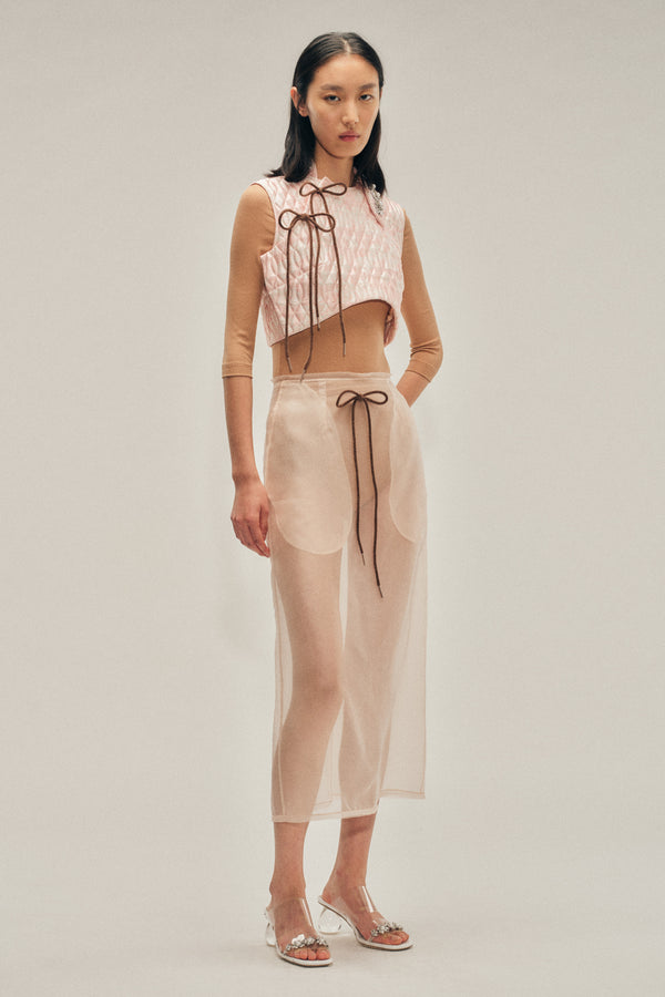 simone rocha Sheer Frayed Column Pencil Skirt