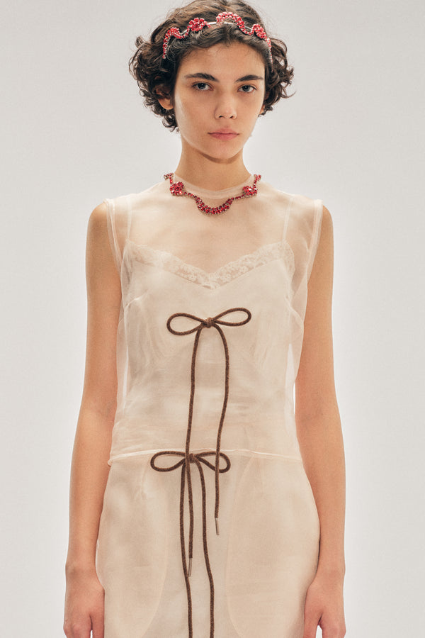 Simone Rocha Sheer Frayed Contour Dart Top