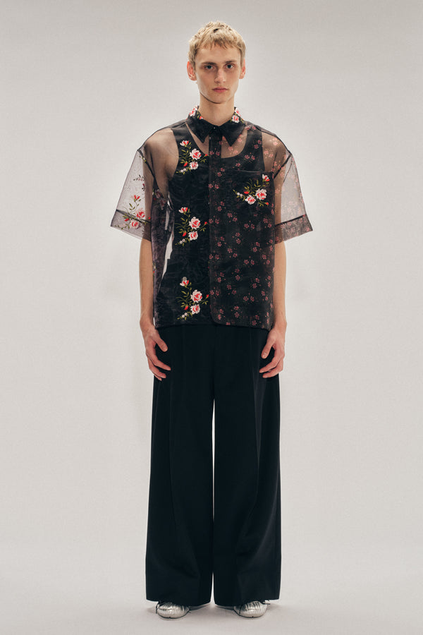 simone rocha Sheer Patchwork Boxy Shirt