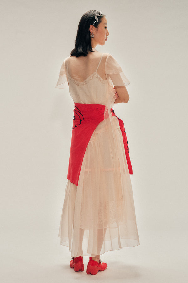 Simone Rocha Sheer Petal Bow Sash Top