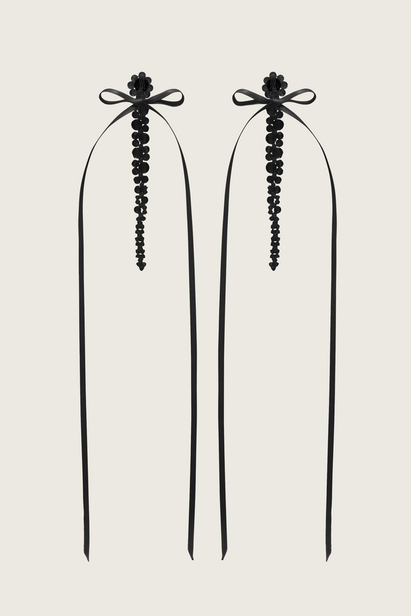 simone rocha Slim Bow Ribbon Drip Earrings
