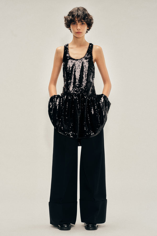 Simone Rocha Tapered Back Peplum Mini Dress