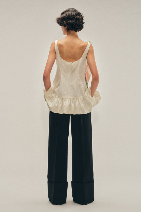 Simone Rocha Wide Leg Belt Loop Tab Trousers