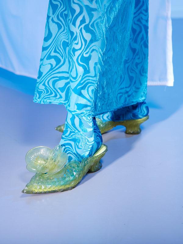 simone wild Devore Print Ankle Socks Wave