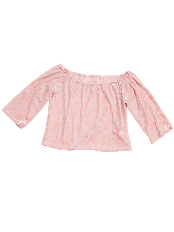 Simone Wild Devore Print Square Top Bubbelgum