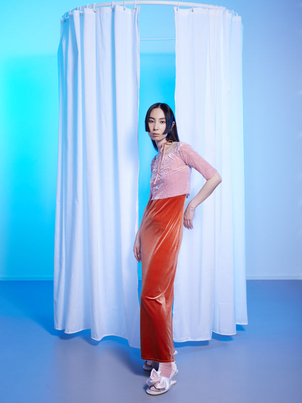 Simone Wild Devore Print Square Top Bubbelgum