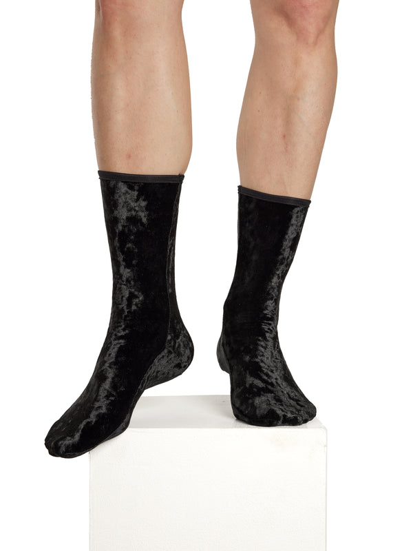 simone wild Hammered Velvet Ankle Socks charcoal