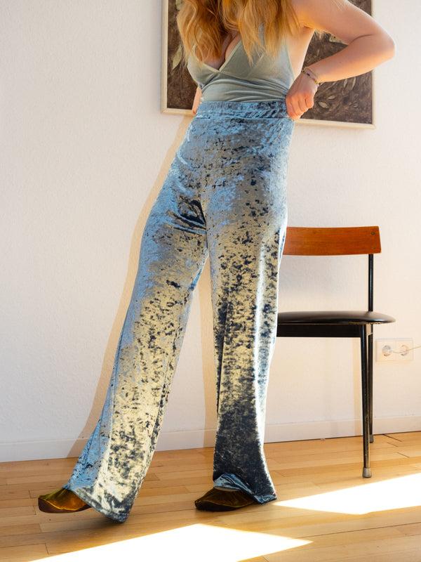 simone wild Hammered Velvet Cozy Pants jade