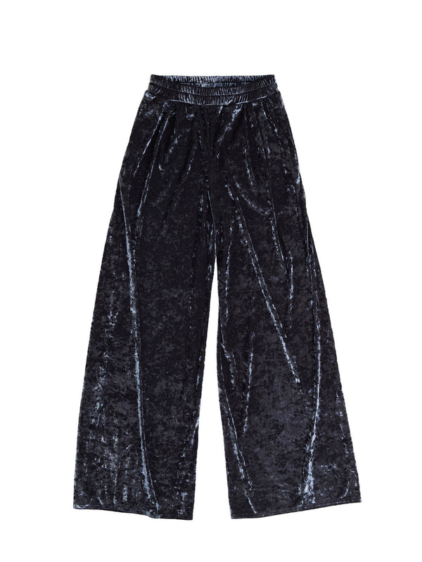 simone wild Hammered Velvet Pocket Pants Metall