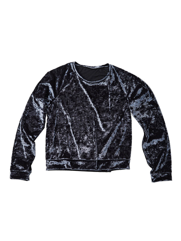 simone wild Hammered Velvet Raglan Sweater Metall
