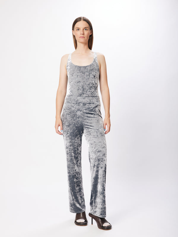 Simone Wild Hammered Velvet Singlet Silver