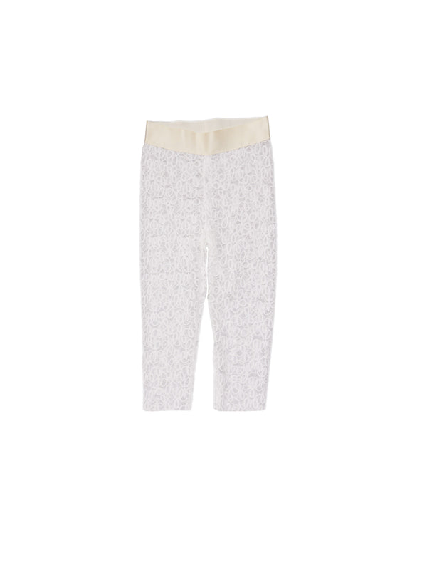 Simone Wild Lace Capri Pants White