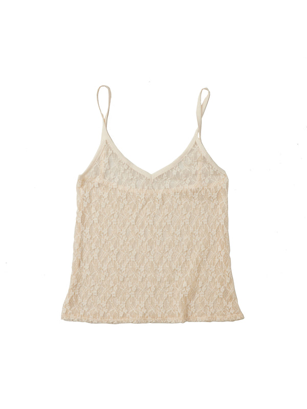 Simone Wild Lace Slip Top Ivory