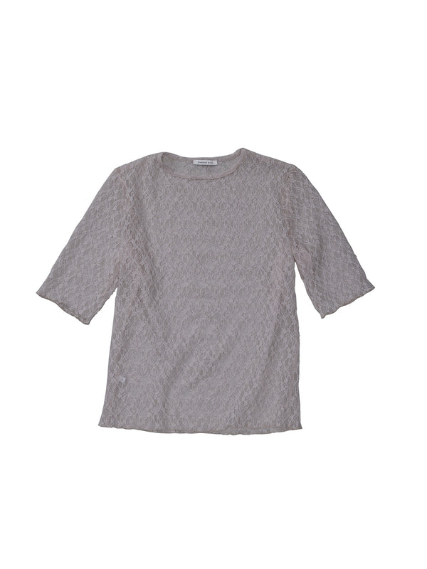 simone wild Lace Tess Tee Grey