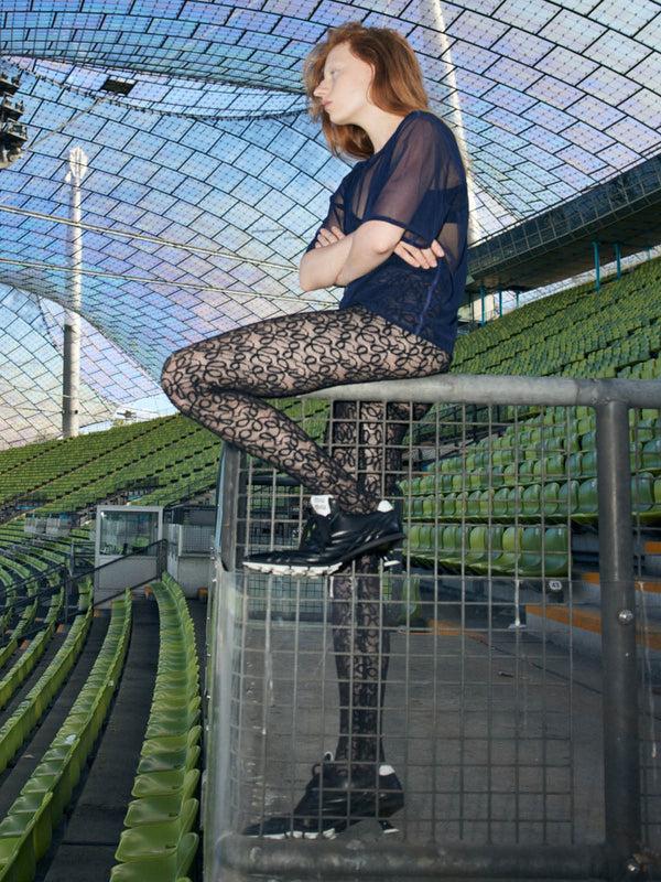 Simone Wild Lace Tights SS25 Black