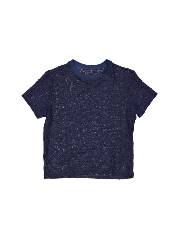 simone wild Lace Tiny Tee navy