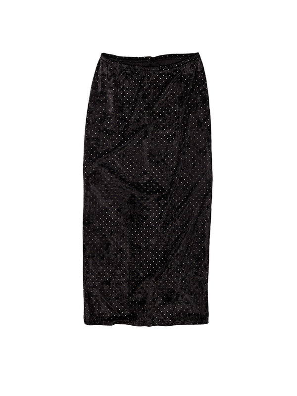 Simone Wild Low Waist Skirt Stud Velvet Black
