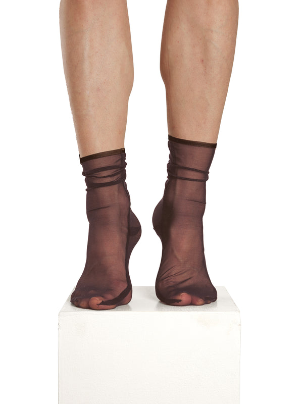 simone wild Mesh Ankle Socks Mahagoni