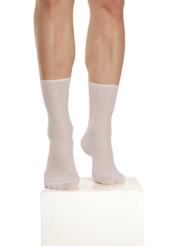 simone wild Mesh Ankle Socks off white