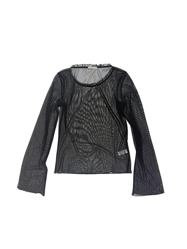 simone wild Mesh Frill LS Black
