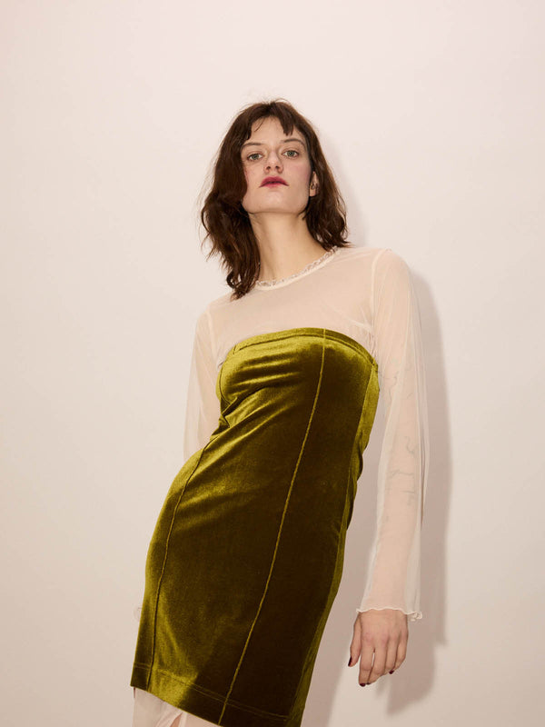 Simone Wild Mesh Frill LS Silk
