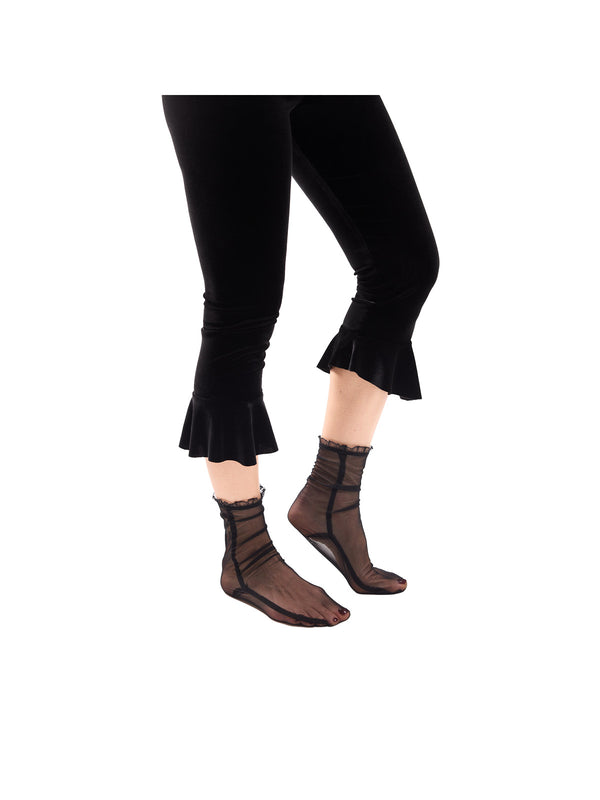 Simone Wild Mesh Frill Socks Black