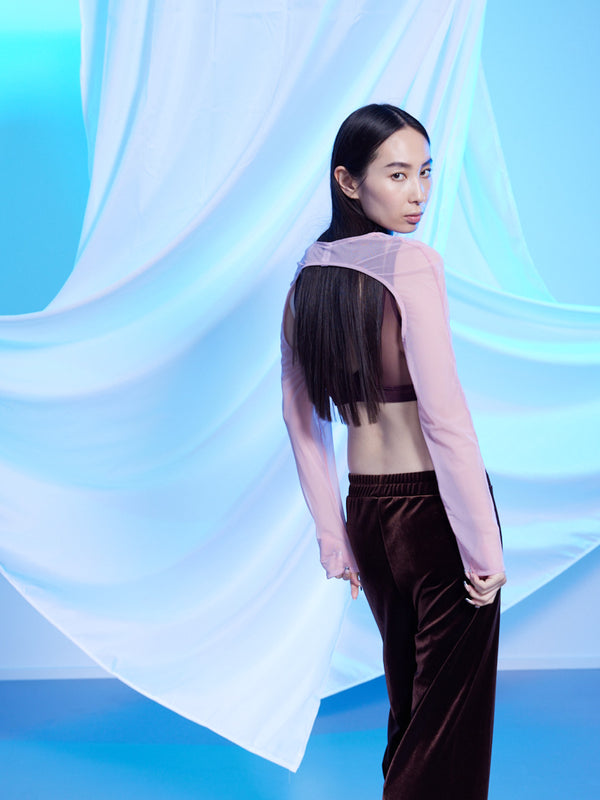 Simone Wild Mesh Sleeve Mahagoni