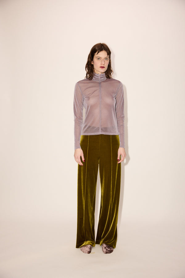 Simone Wild Mesh Velvet Ski LS Shirt Mauve