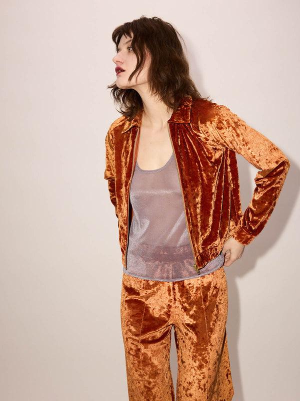 Simone Wild Mesh Velvet Tank Mauve