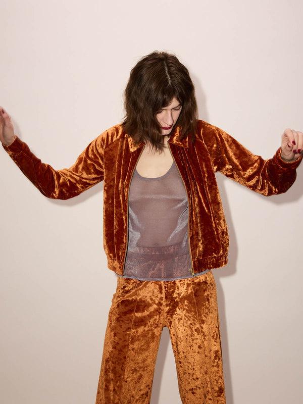 Simone Wild Mesh Velvet Tank Mauve
