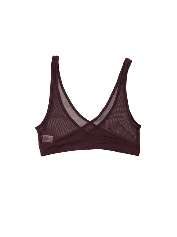Simone Wild Mesh Wrap Bra Mahagoni