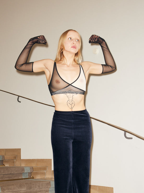 simone wild Mesh Wrap Bra Two-Tone black