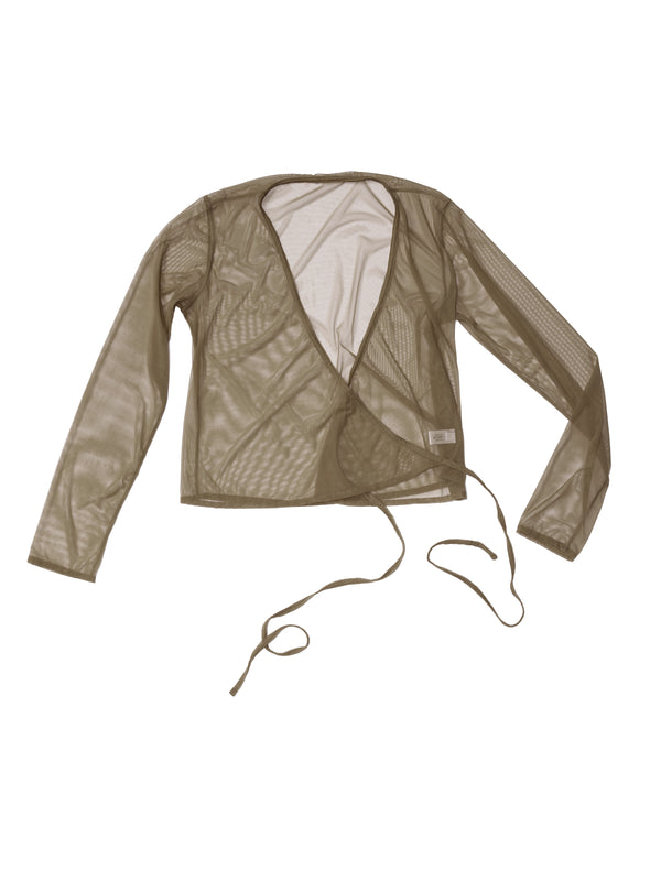 simone wild Net Wrap Blouse Kale