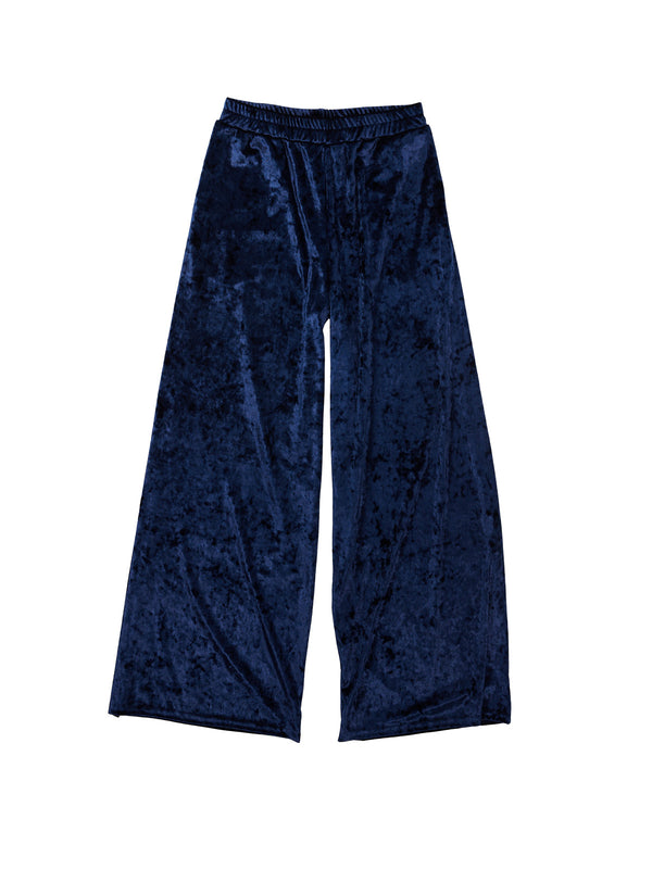 simone wild Pocket Pants Crushed Velvet Navy