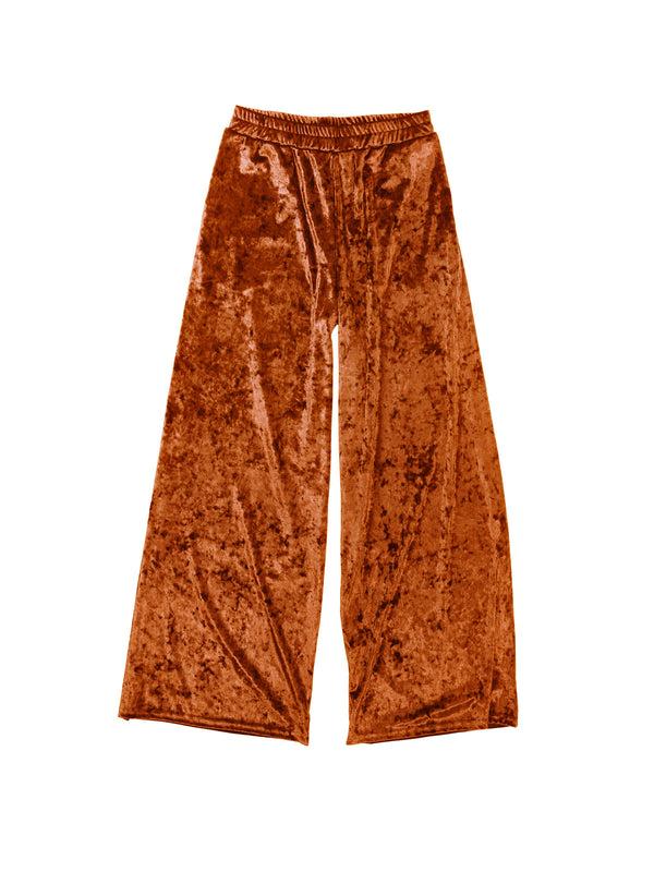 simone wild Pocket Pants Crushed Velvet Rust