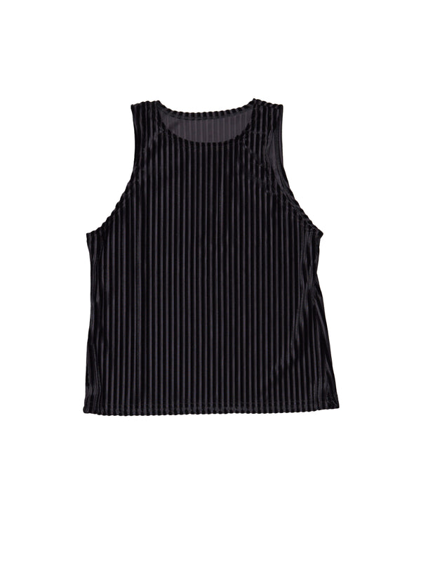 simone wild Rib Velvet Athletic Top black