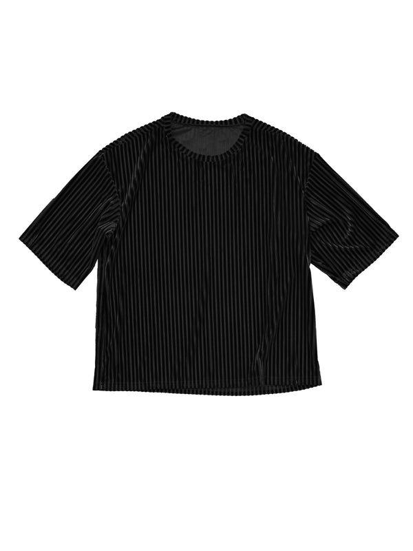 simone wild Rib Velvet Oversized Tee Black
