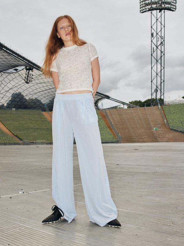 Simone Wild Rib Velvet Pocket Pants Sky