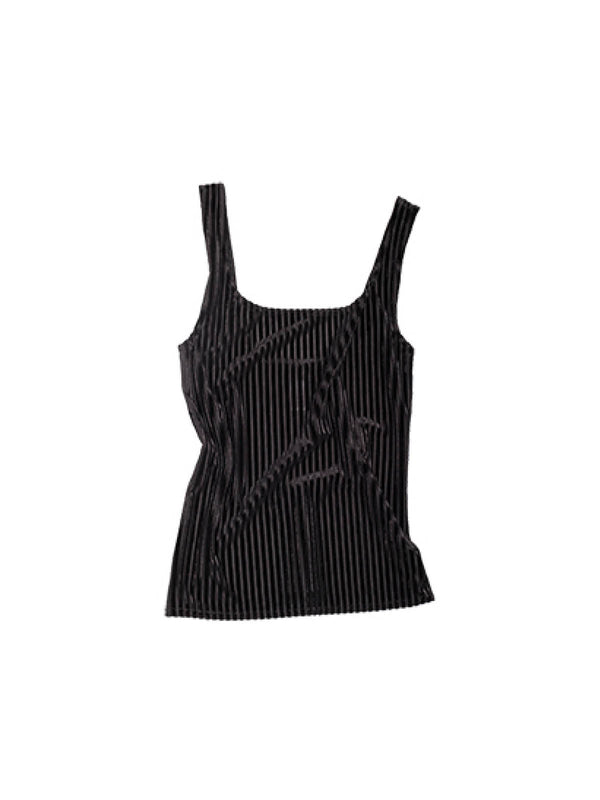 simone wild Rib Velvet Singlet Black