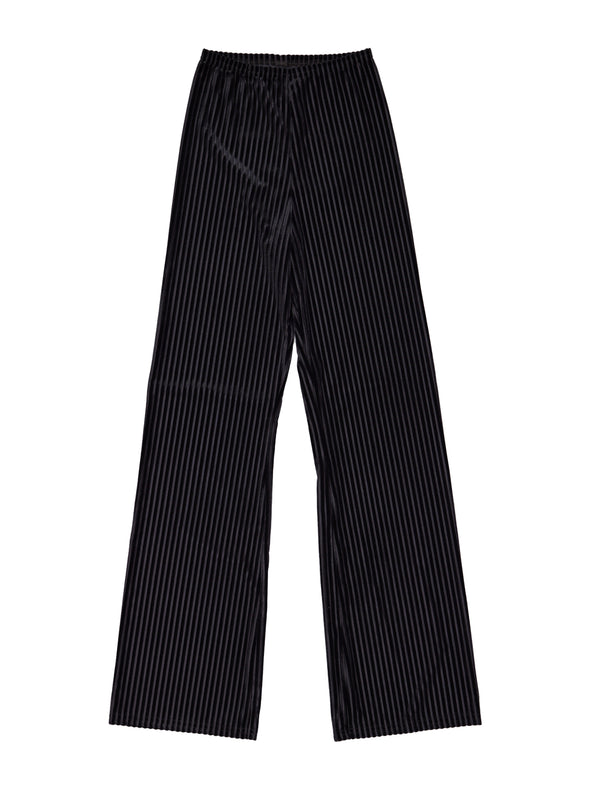 simone wild Rib Velvet Wide Leg Pants black