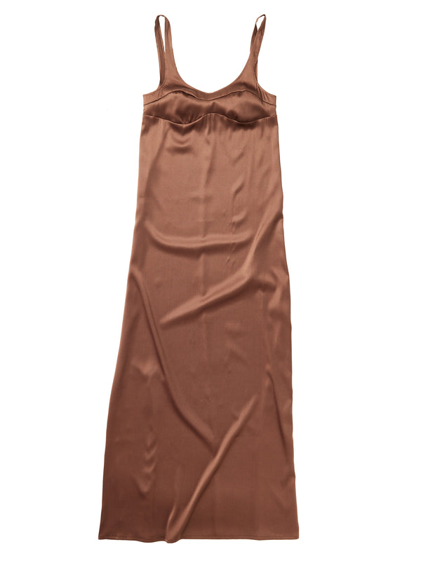 Simone Wild Satin Bra Dress Mocha