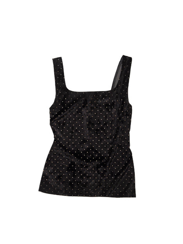 simone wild Singlet Stud Velvet black