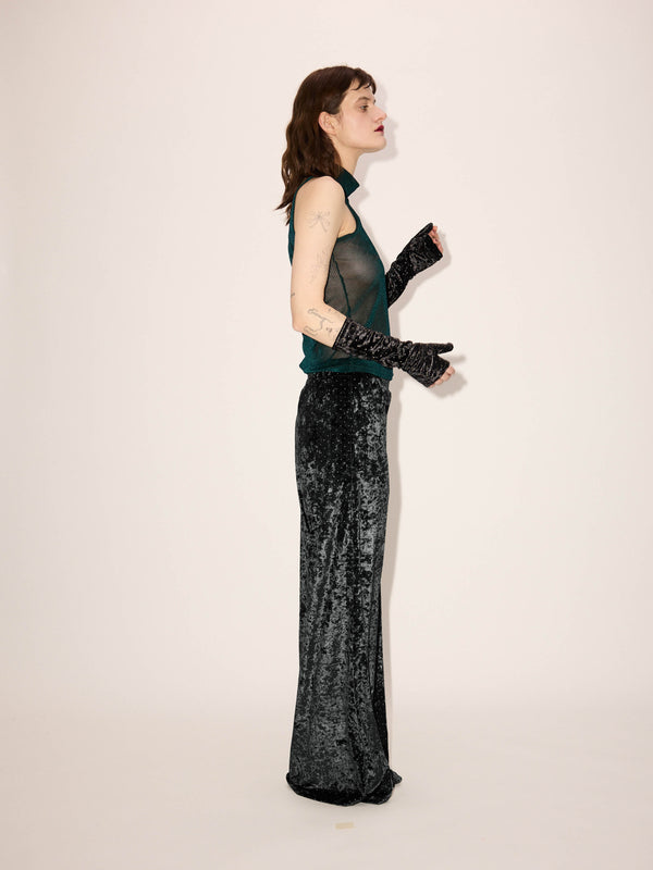 Simone Wild Stud Velvet Pocket Pants Black