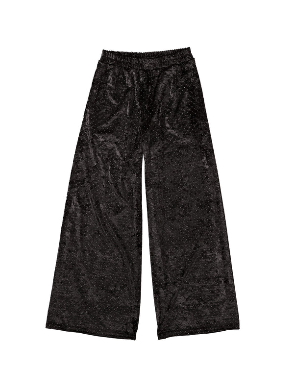 simone wild Stud Velvet Pocket Pants black