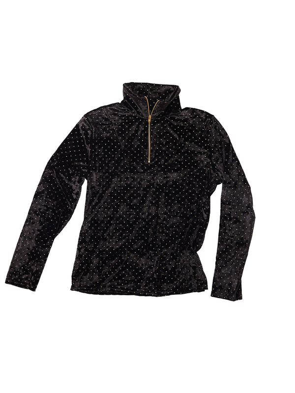 Simone Wild Studded Velvet Troyer Black